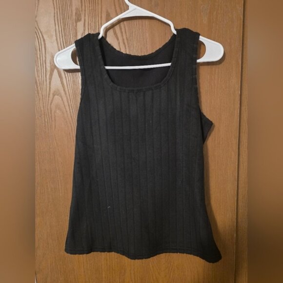 Black Ribbed Tank Top - Picture 1 of 2